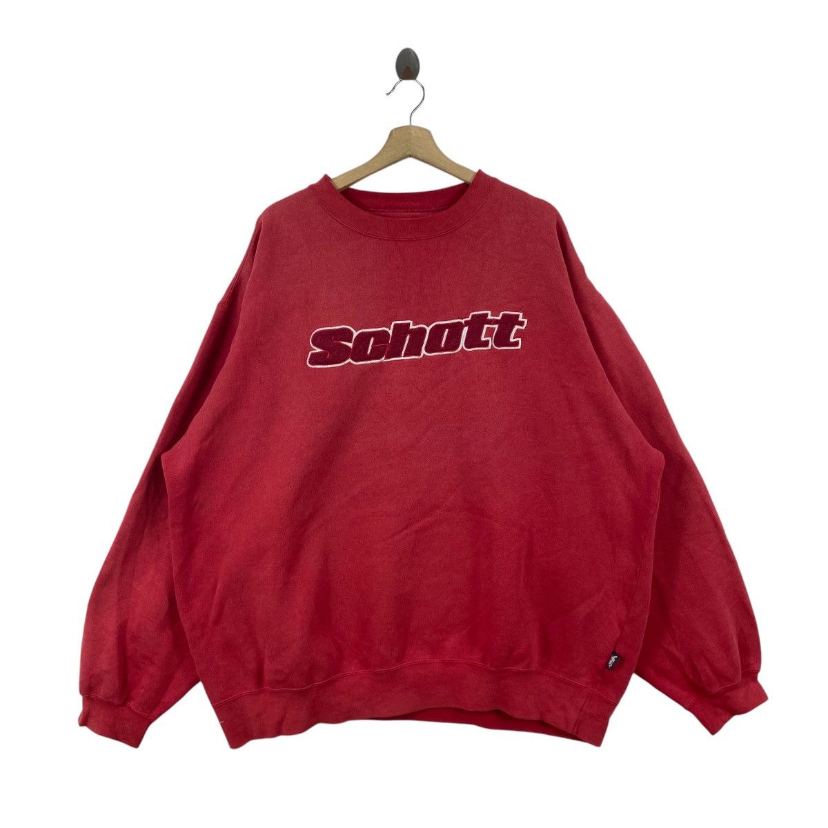 Schott Vintage SCHOTT NYC Crewneck Sweatshirt Embroidered Big Logo Size US XL / EU 56 / 4 - 1 Thumbnail