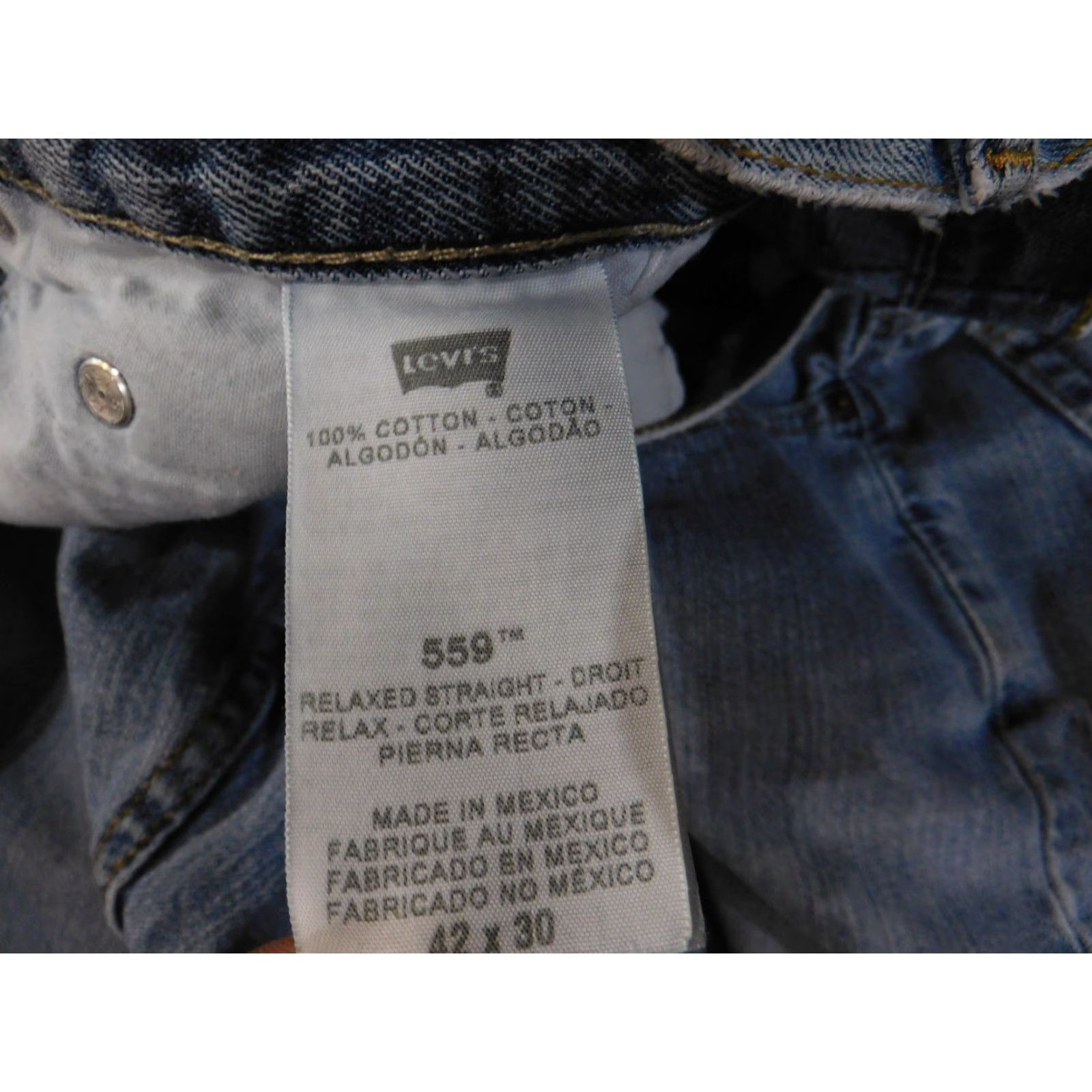 Levi's Levi's 559 Jeans Relaxed Straight Men 42x30 Light Blue Denim Distressed Jeans Men Size US 42 / EU 58 - 5 Thumbnail