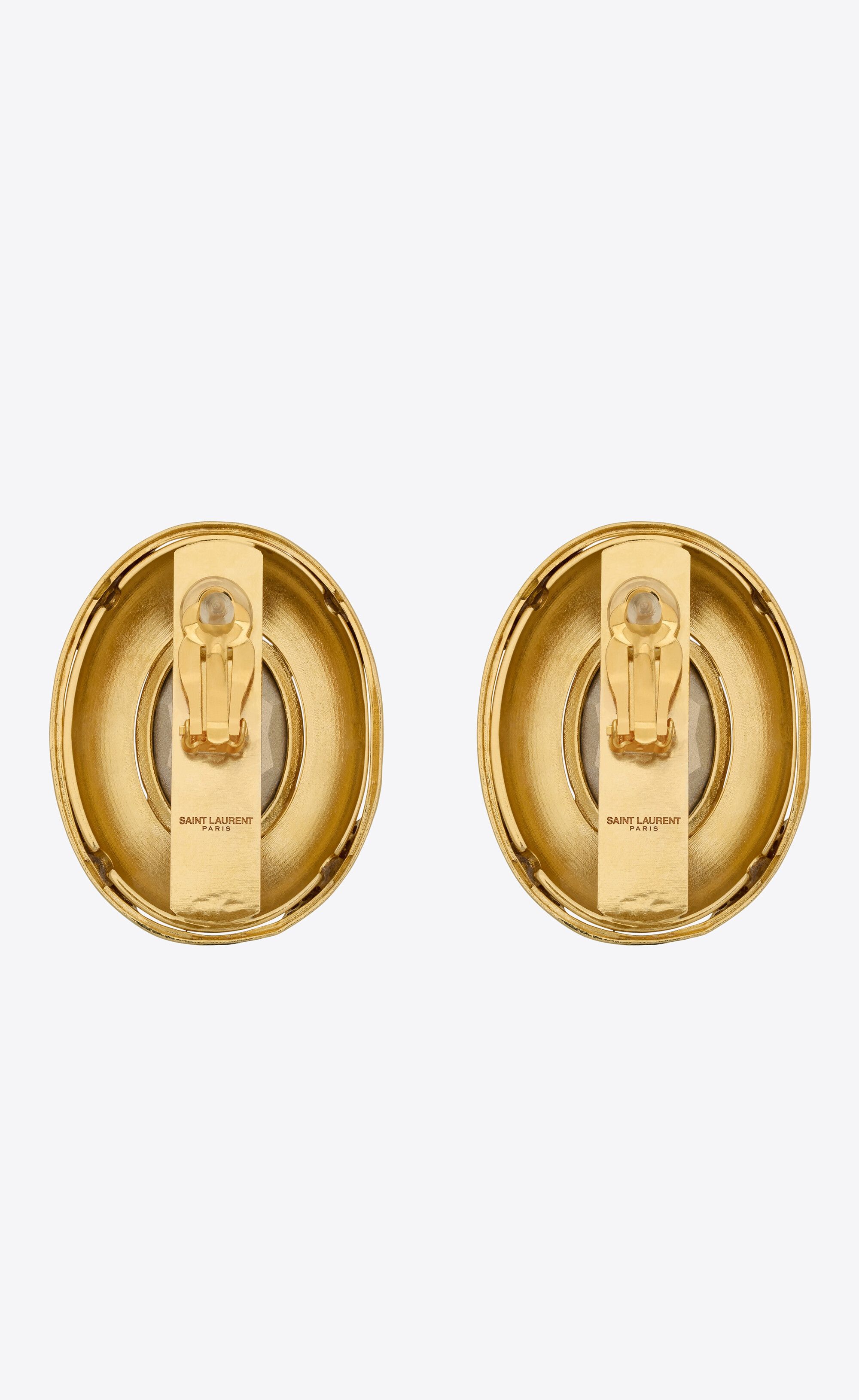 Saint Laurent Paris o1s1wg110325 Size: OS / 747681 Saharienne Earrings in Metal Size ONE SIZE - 3 Thumbnail