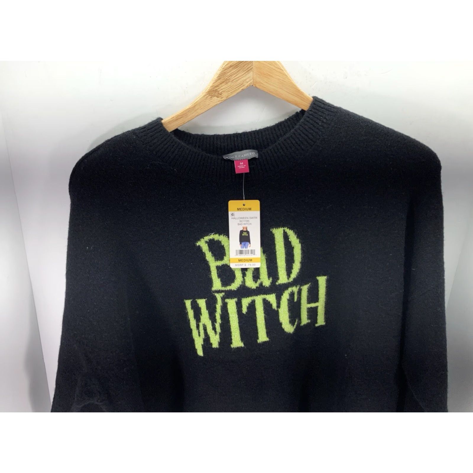 Vince Camuto Vince Camuto Sweater Women Medium Black Bad Witch Wicked Halloween Pullover NWT M Crew Neck Halloween Women Mens? Size M / US 6-8 / IT 42-44 - 2 Thumbnail