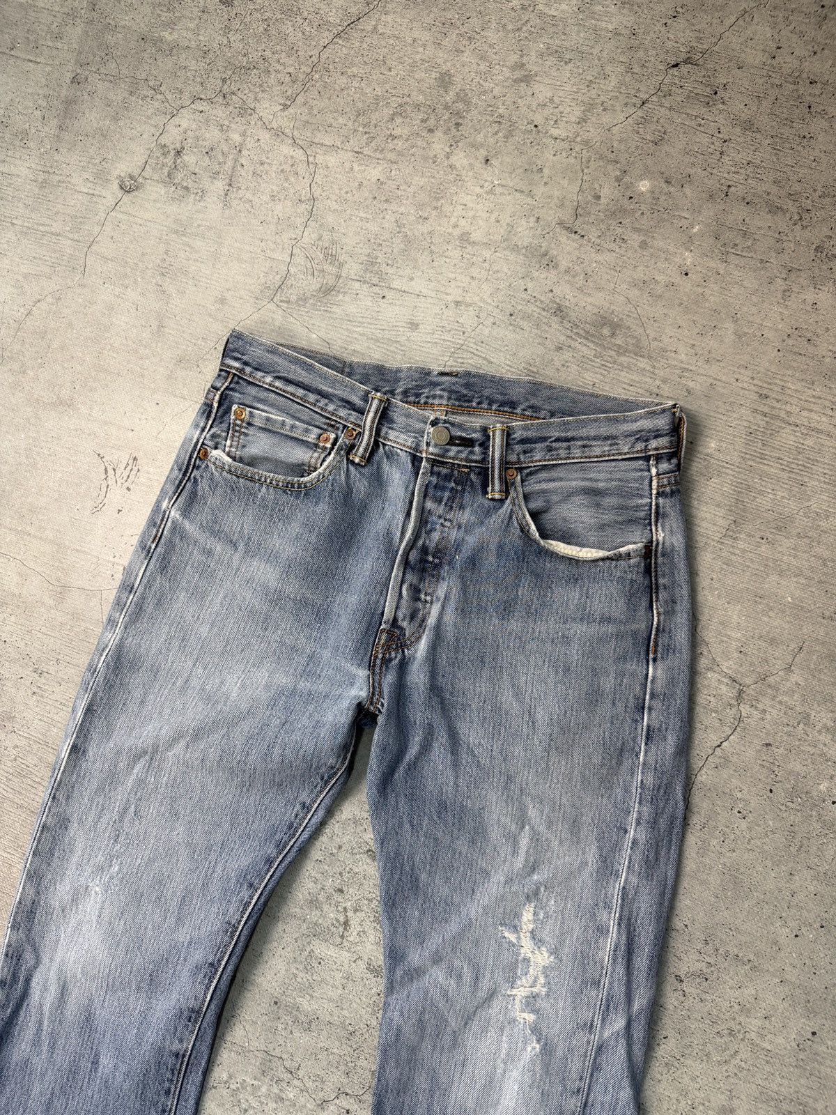 Levi's Levis Jeans Mens 31x34 Blue 501 Relaxed Straight Whisker Y2K Size US 31 - 5 Thumbnail
