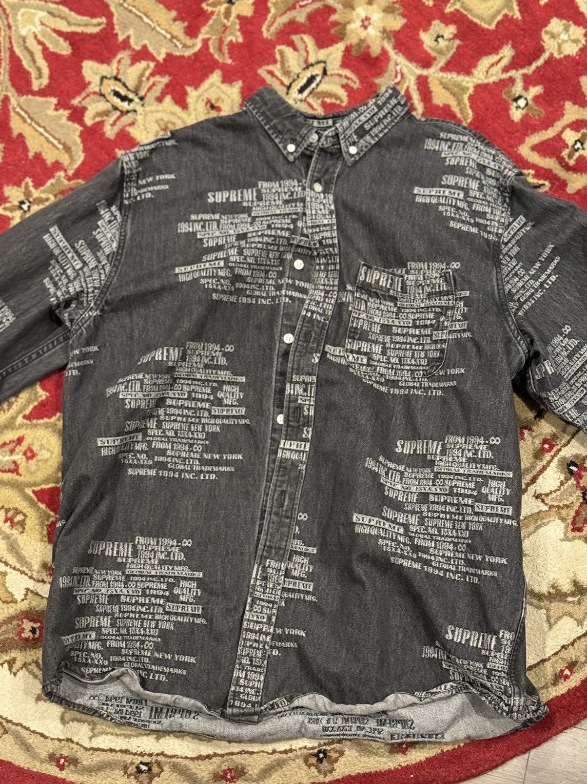 Supreme Supreme Trademark Jacquard Denim Shirt Size US L / EU 52-54 / 3 - 1 Thumbnail
