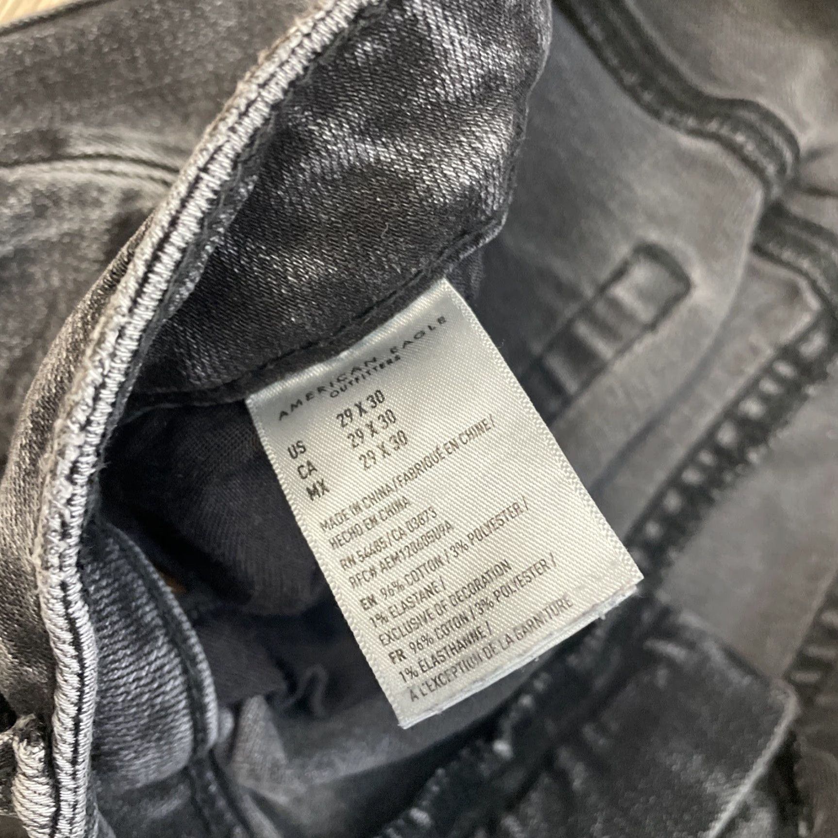 Vintage VINTAGE American Eagle Athletic Skinny Jeans Mens Black 29x30 Skinny Rock Style Fall Spring Summer Winter Size US 29 - 2 Thumbnail