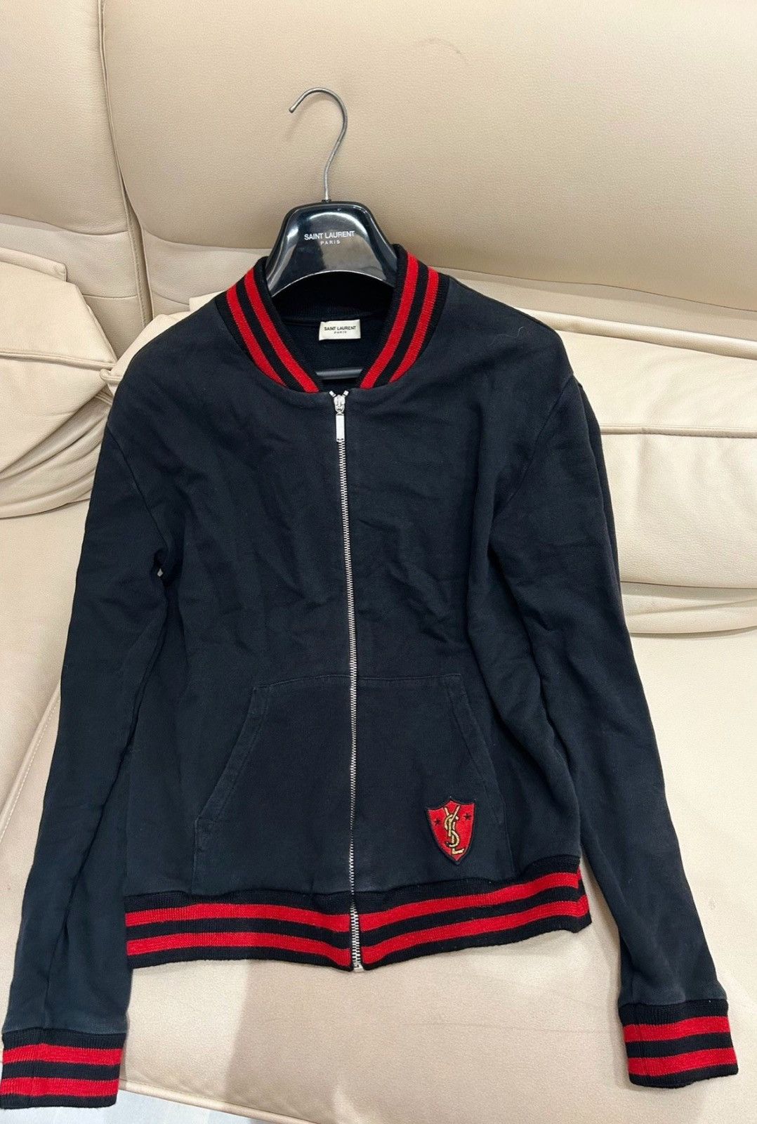 Saint Laurent Paris Saint Laurent SLP 2017FW Badge Red & Black Spliced Jacket Size US M / EU 48-50 / 2 - 1 Thumbnail
