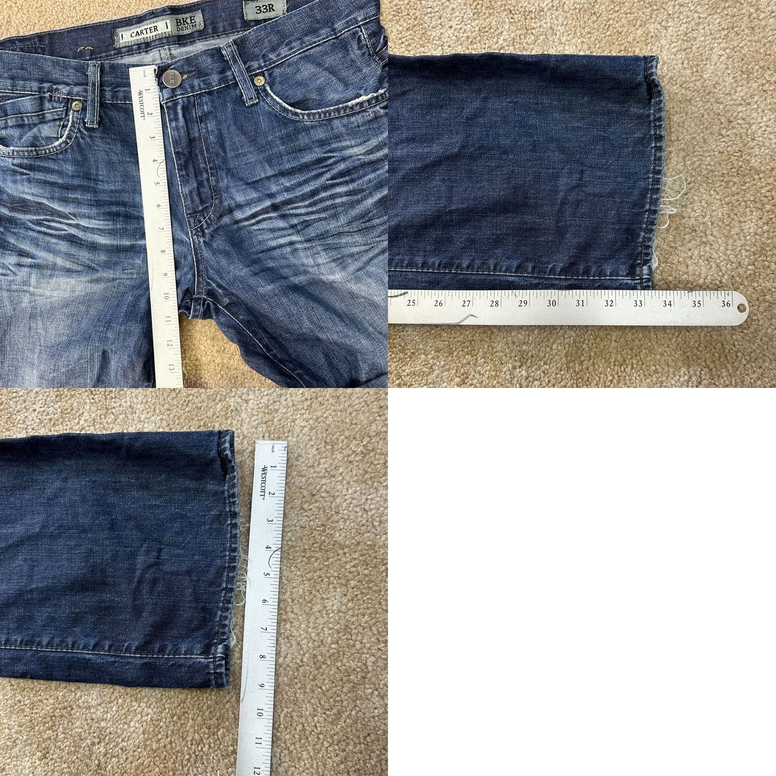 Vintage BKE Buckle Jeans Men’s 33x33 Blue Denim Bootcut Stretch Regular 5-Pocket Belt Loops Logo Embroidered Mid Rise Vintage No N/A Size US 33 - 9 Thumbnail
