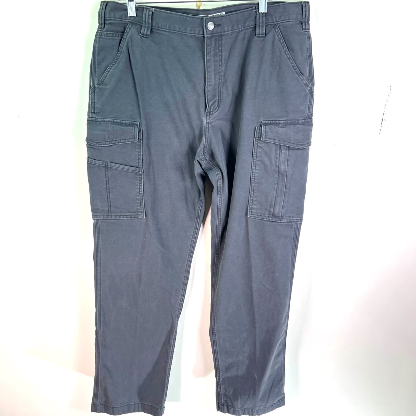 Carhartt Carhartt Relaxed Fit Cargo Work Pants Mens 38x32 Gray Jeans Cargo 5-Pocket Logo USA 90s Vintage No Size US 38 / EU 54 - 2 Thumbnail