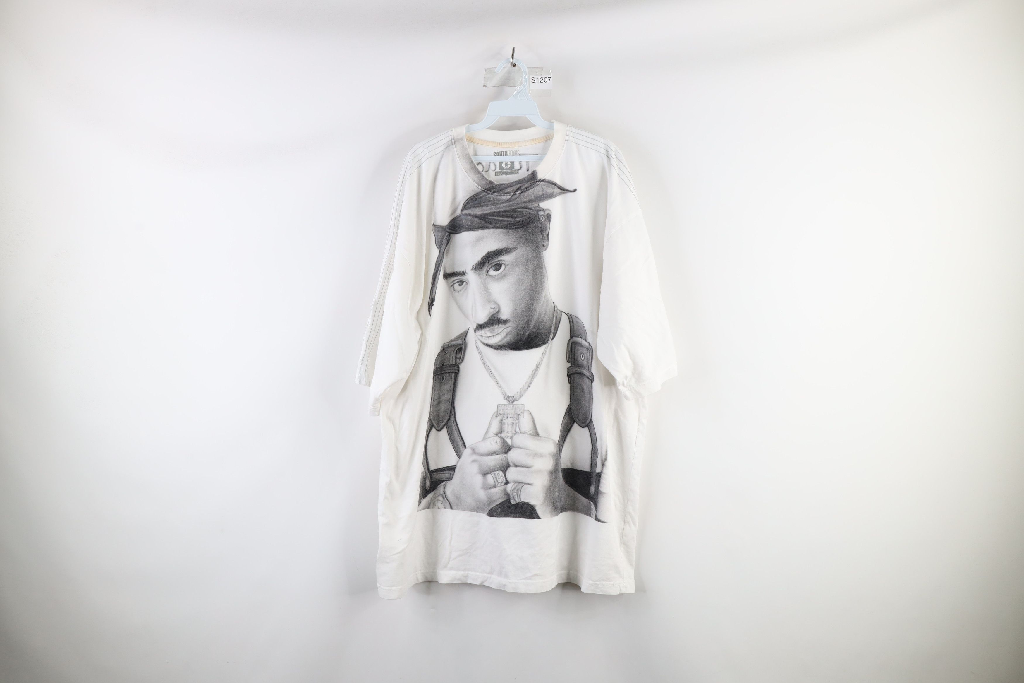 Southpole × Vintage Vintage Southpole Distressed Airbrush 2Pac Rap Tee T-Shirt Size US XXL / EU 58 / 5 - 1 Thumbnail