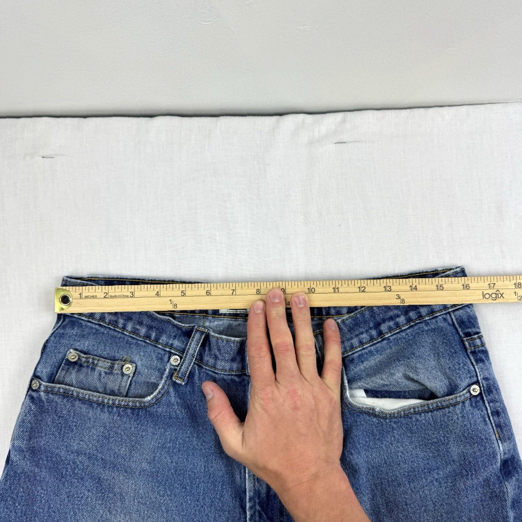 Vintage VINTAGE Full Blue Jeans Adult 34x30 Blue Straight Leg Grunge Y2K Workwear Urban Jeans Men Regular blue 34 30 Size US 34 / EU 50 - 5 Thumbnail