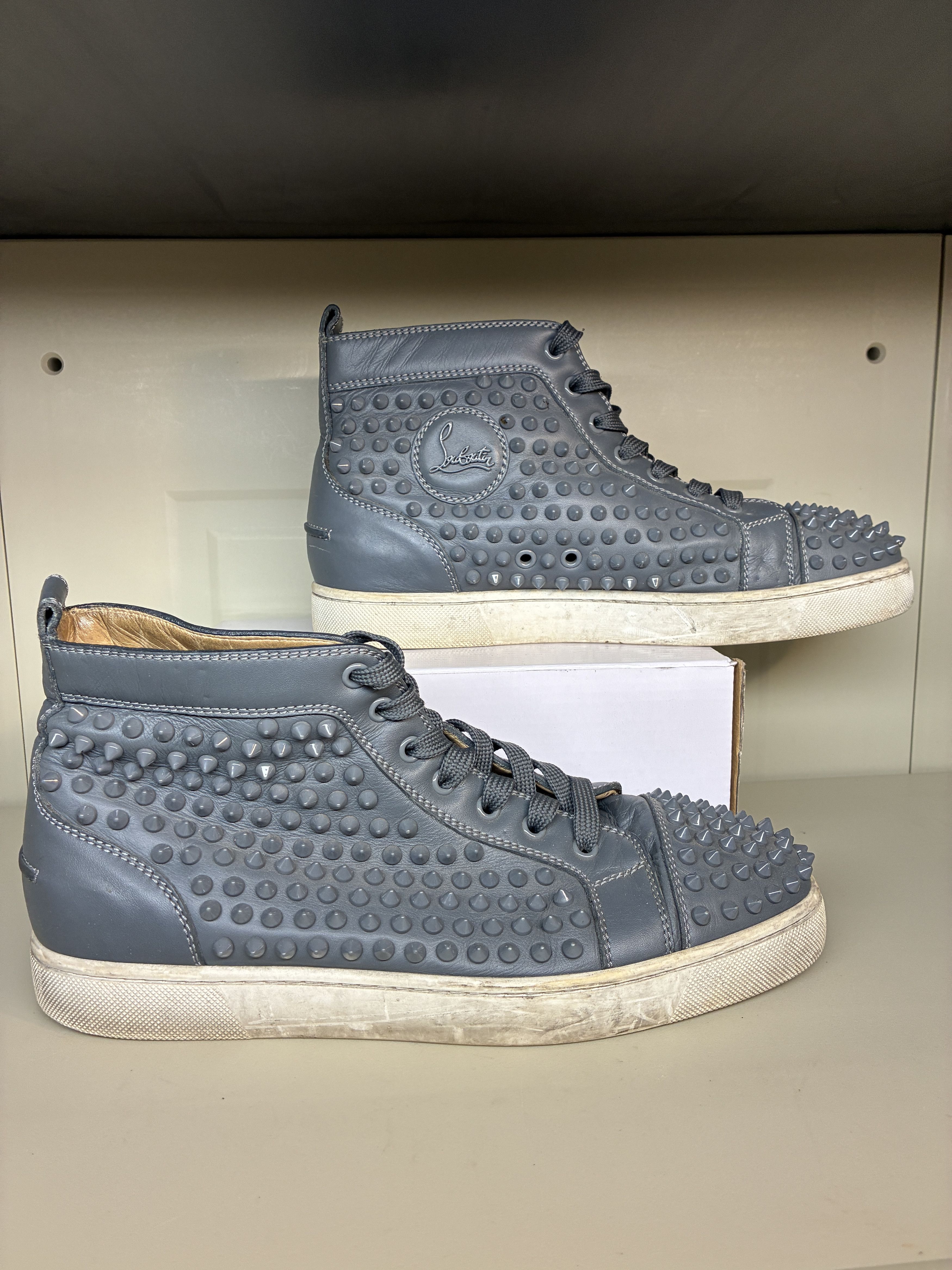 Shoes Grey High Top Louboutin Christian Louboutin Men's Louis Flat