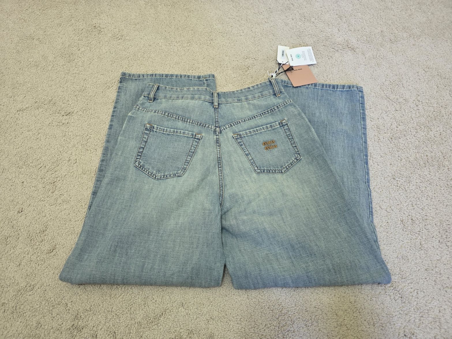 Miu Miu Miu Miu High-Rise Chambray Loose Fit Denim Jeans - NWT Size 26" / US 2 / IT 38 - 6 Thumbnail