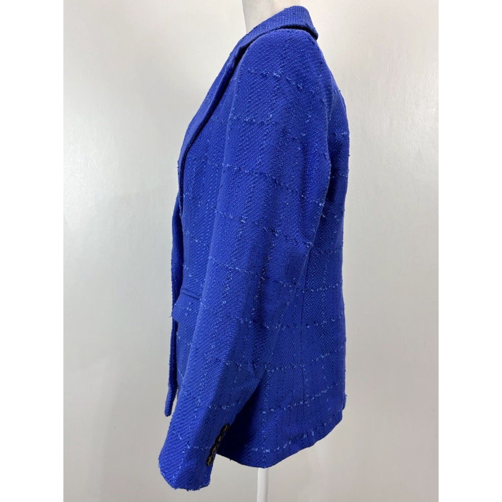 Ann Taylor VINTAGE Ann Taylor Blazer Jacket Women Petite Size 8P Long Sleeve Blue Tweed Business Fall Winter Spring Size M / US 6-8 / IT 42-44 - 2 Thumbnail
