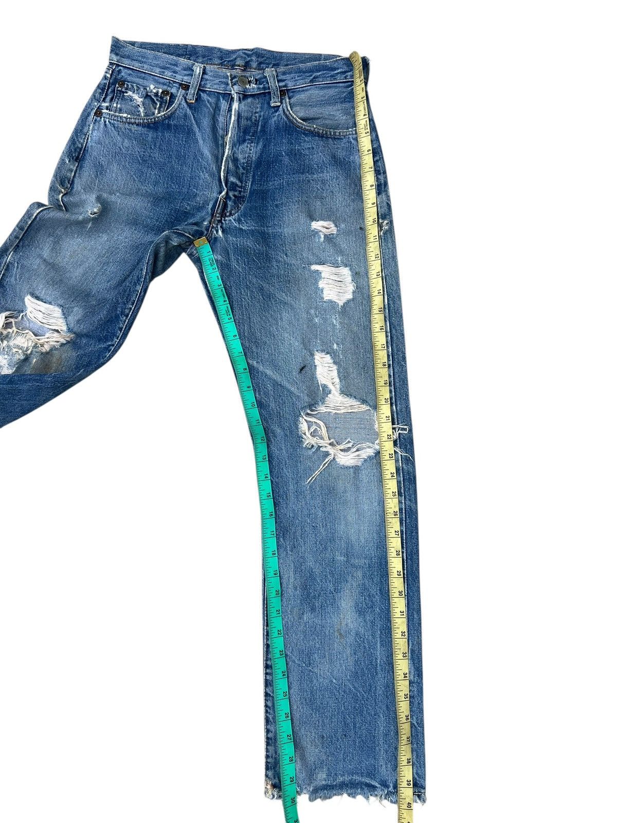 Levi's True 60s 70s Levi’s 501 Big E Distress Denim Selvedge Jeans Size US 30 / EU 46 - 6 Thumbnail