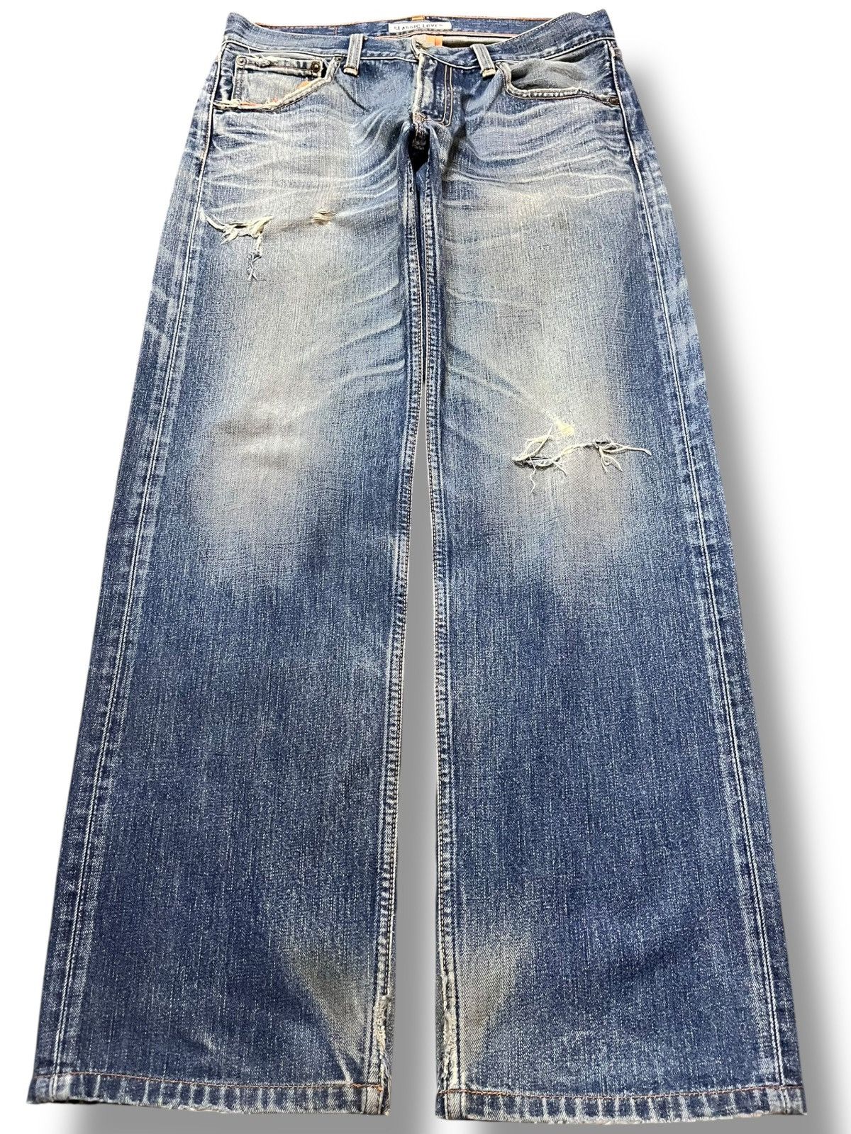 Levi's Vintage Clothing Vintage Levi’s 503 Blue Indigo Ripped Distressed Denim Size US 33 - 1 Thumbnail