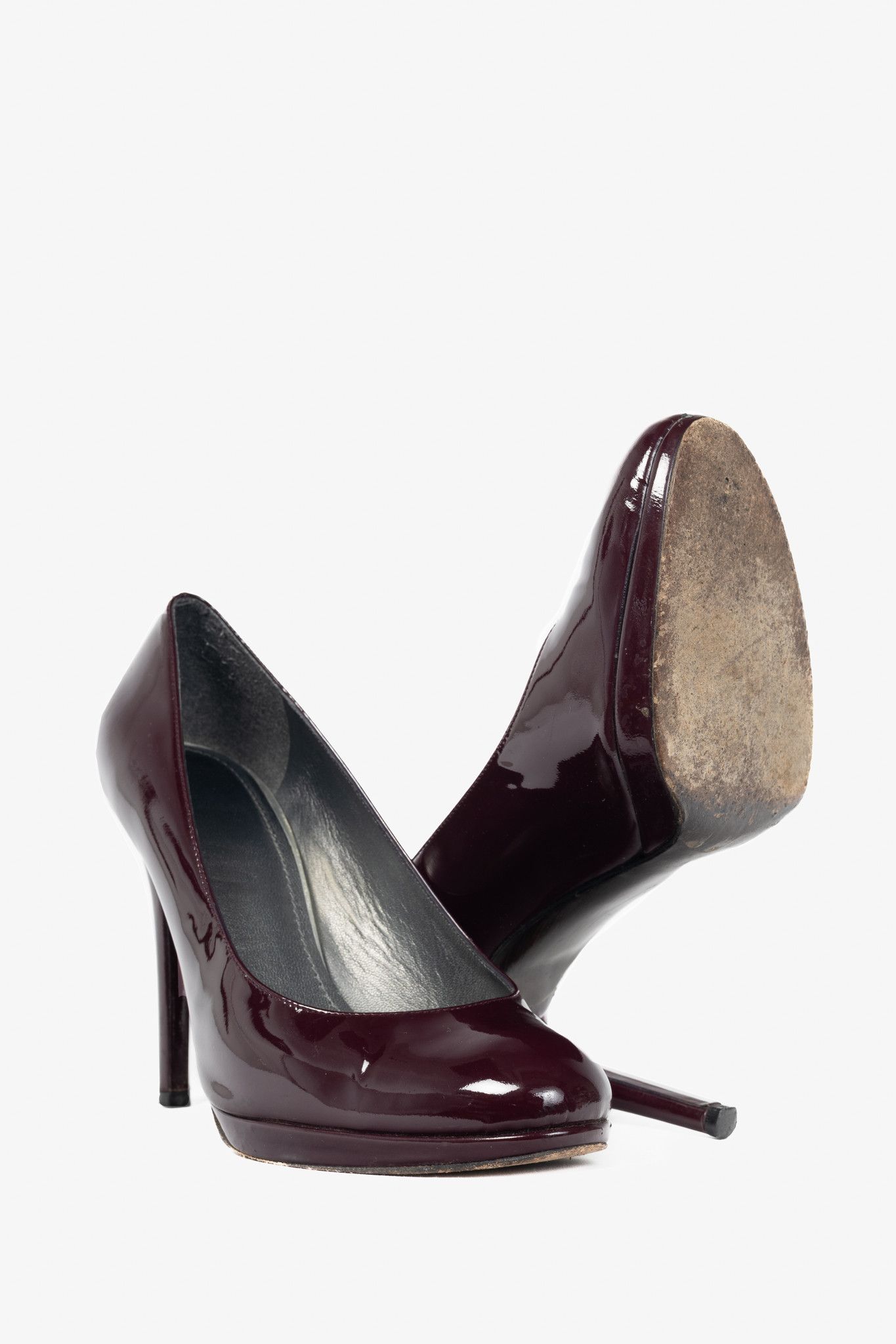 Stuart Weitzman Stuart Weitzman Platswoon Plum Patent-Leather Platform Pumps Size US 10 / IT 40 - 4 Thumbnail