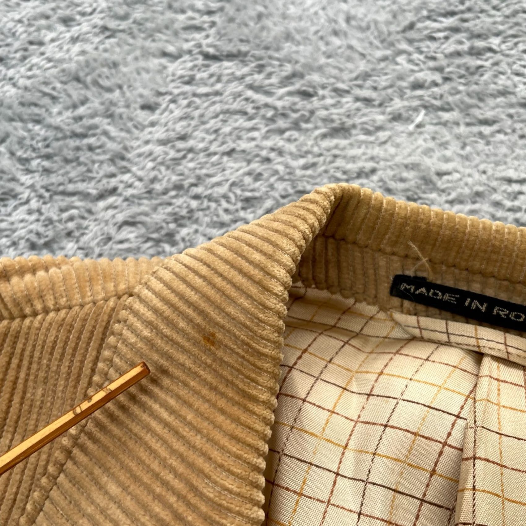 Vintage VINTAGE Corduroy Blazer Jacket Mens 40 Brown Notch Lapel Three-Button Double-Vented Single-Breasted Classic Retro Academia Size 40R - 7 Thumbnail