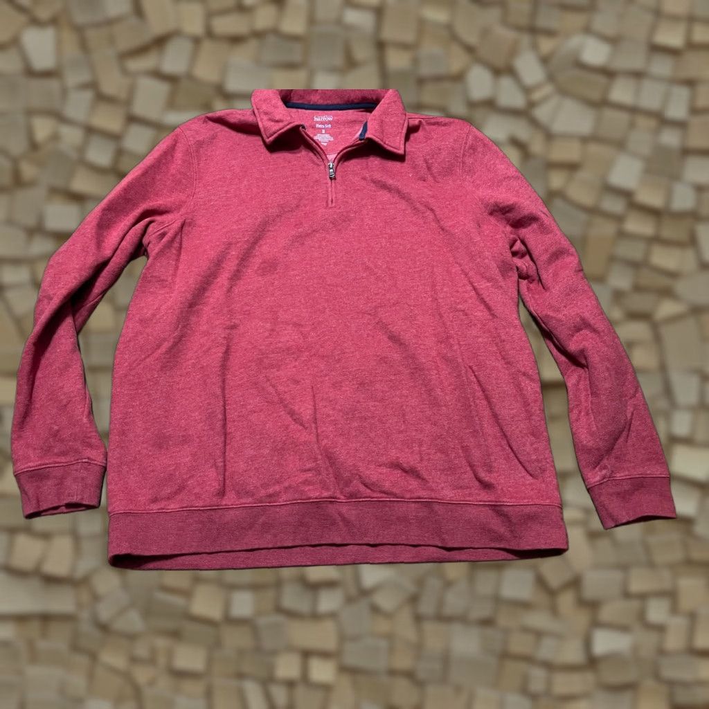 Croft & Barrow Croft & Barrow Shirt, Men's Size XL, Red, Sweater Polo, Long Sleeve, 1/4 Zip, Casual, Cotton Blend, Regular, Colared, Solid Size US XL / EU 56 / 4 - 1 Thumbnail