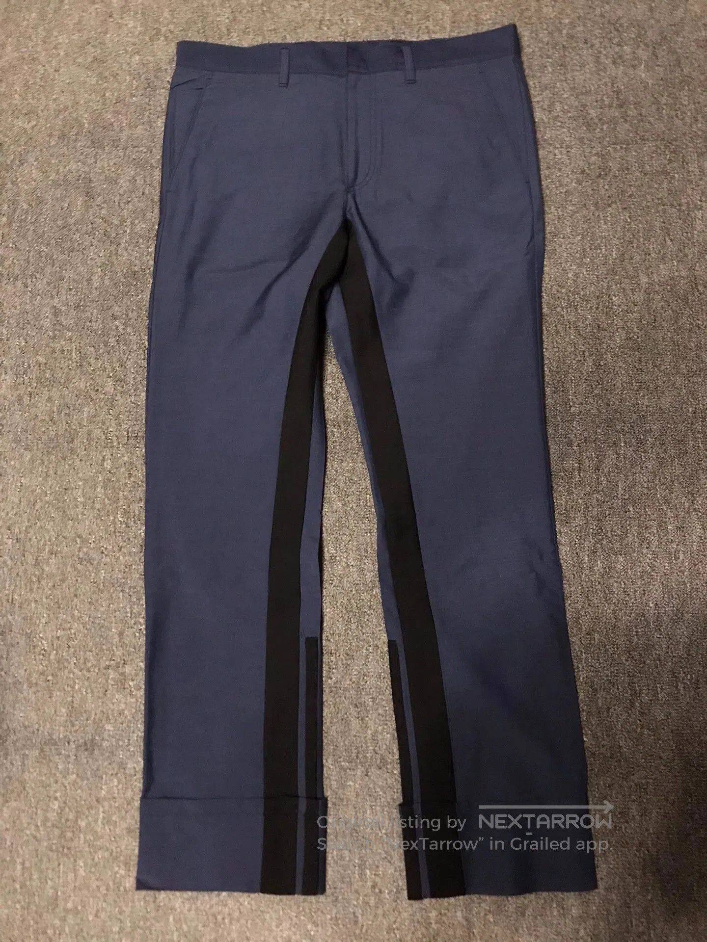 Polo Ralph Lauren Blue Casual Pants with Black Stripe Detail Size 34. Size US 34 / EU 50 - 1 Thumbnail