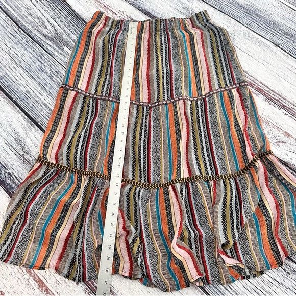 Other Christopher & Banks Boho Multicolor Striped Women's Midi Ski Size 34" / US 12 / IT 48 - 7 Thumbnail