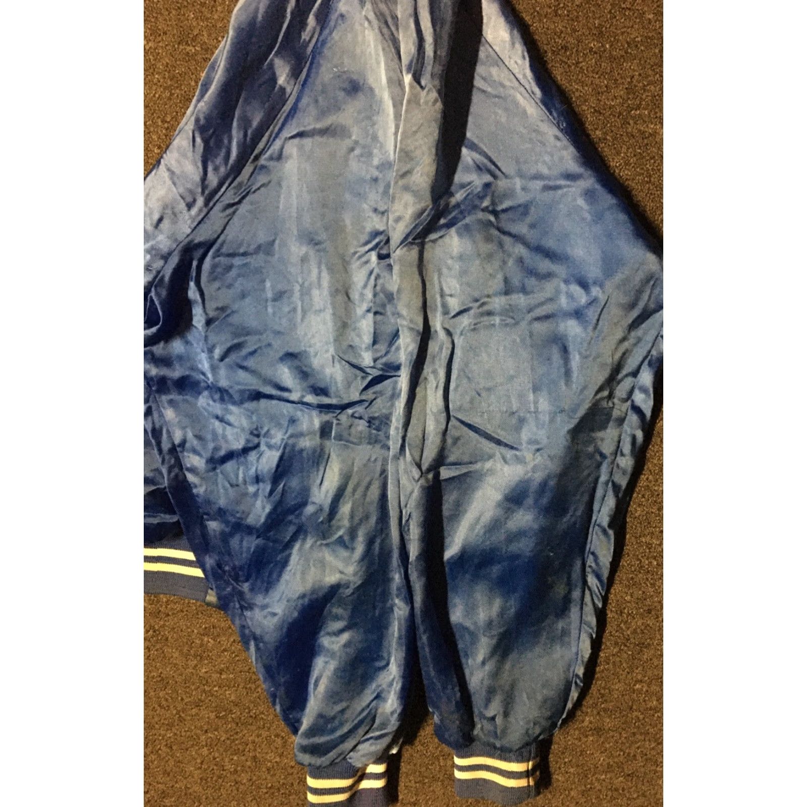 Vintage VINTAGE Auburn Satin Jacket L USA Track Bomber Jacket Men Blue 80s 90s Grunge Racing Horses Sports Varsity College USA Team/School/Hip Hop/Biker Style Size US L / EU 52-54 / 3 - 3 Thumbnail