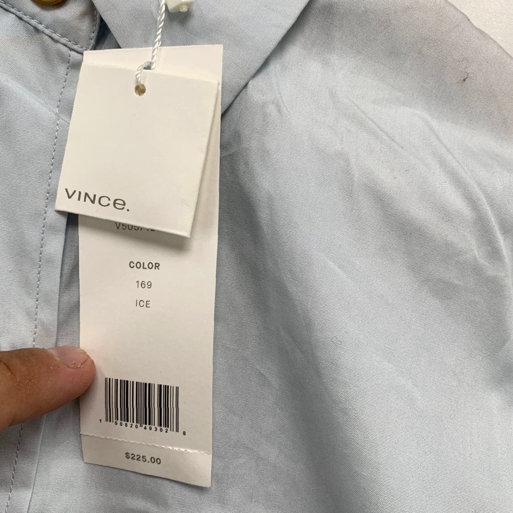 Vince Vince Button Down Shirt Womens XS Ice Blue Oversized Collared Shirt XS Womens Blue Vince Oversized Button-Up Regular Long Sleeve Casual Size XS / US 0-2 / IT 36-38 - 7 Thumbnail