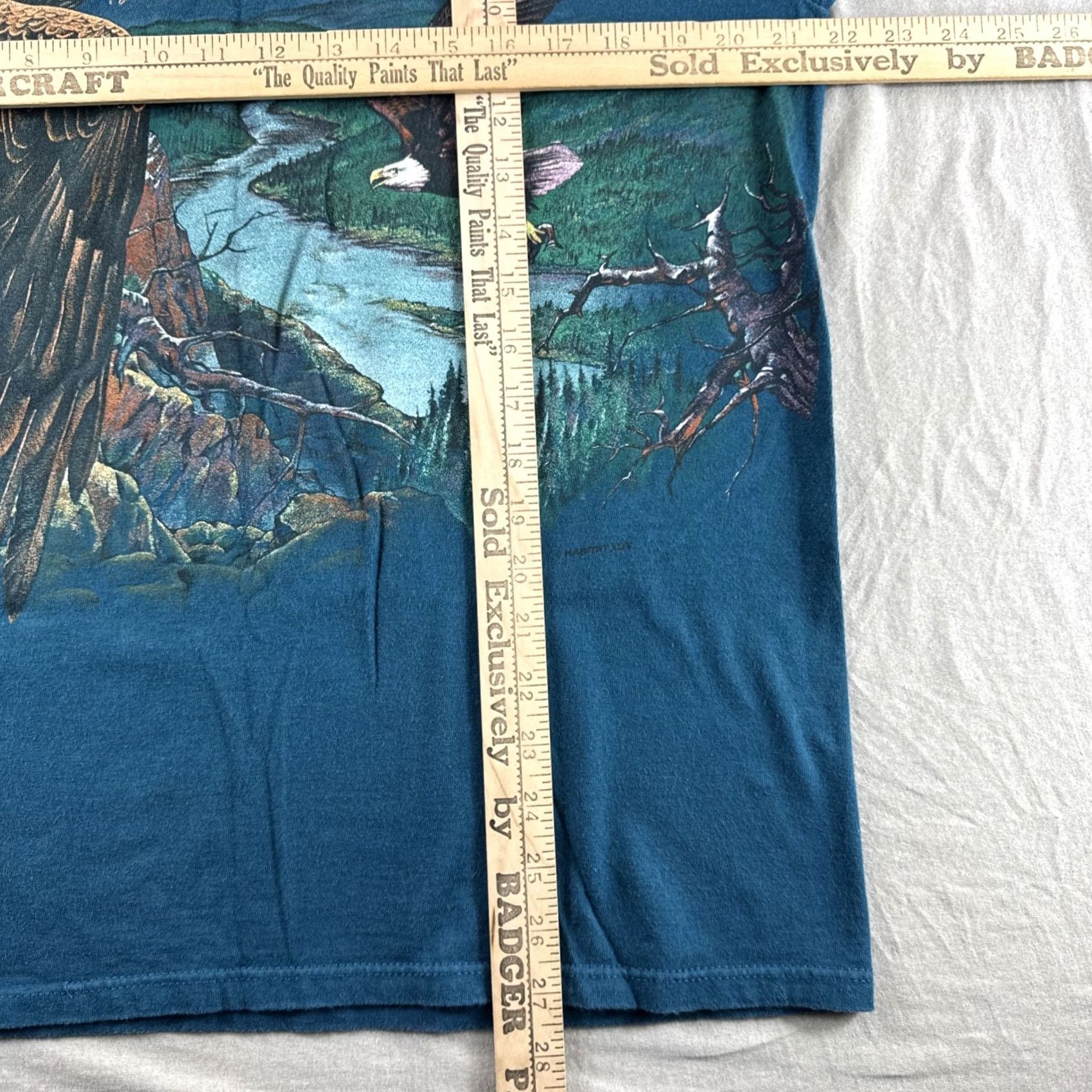 Vintage VINTAGE H.L. Miller Total Tee Shirt Adult L Blue 90s Nature USA Bald Eagle Logo 1990s Men Shirt Size US L / EU 52-54 / 3 - 3 Thumbnail