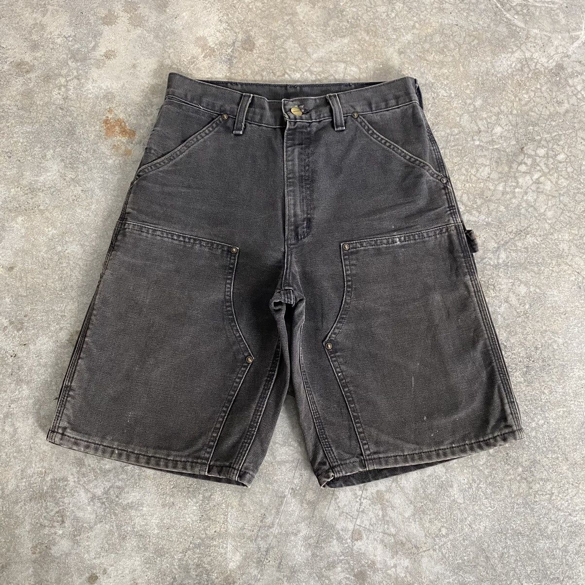 Vintage VTG Carhartt Double Knee Faded Black Carpenter Shorts Jorts ...