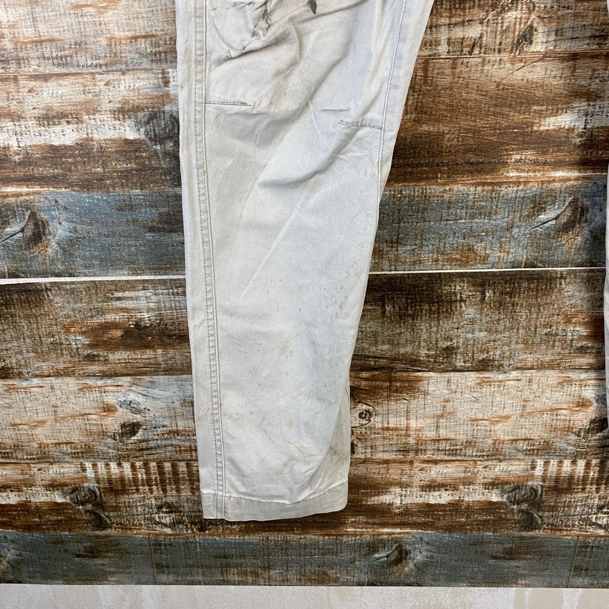 Japanese Brand DL Xebec White thrased dirty Cargo Multipocket Pants #C777 Size US 33 - 11 Thumbnail