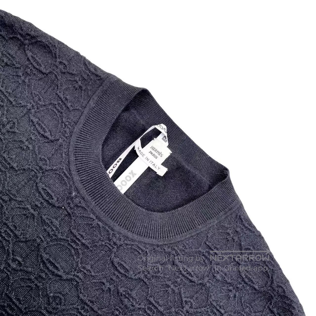 Hermes Hermes Black embossed printed short sleeves| Size XXS / US 00 / IT 34 - 3 Thumbnail