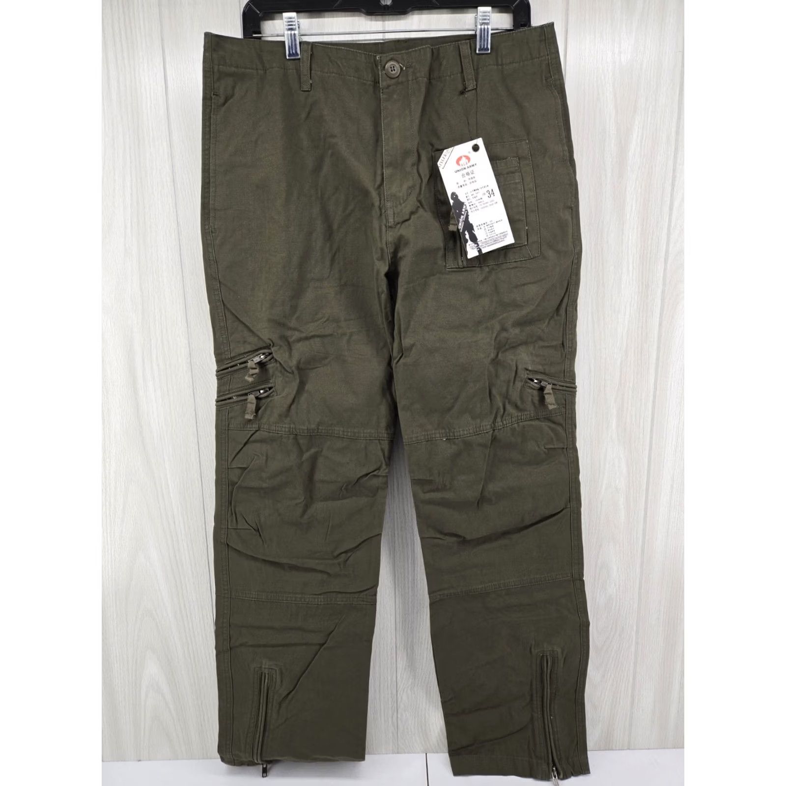 Vintage VINTAGE Union Army Green Cargo Utility Tactical Pants US Army Airborne Patch 34X32 Men Pants Regular 34 Green Cargo Pocket Army Theme 80s 90s Mens Size US 34 / EU 50 - 2 Thumbnail