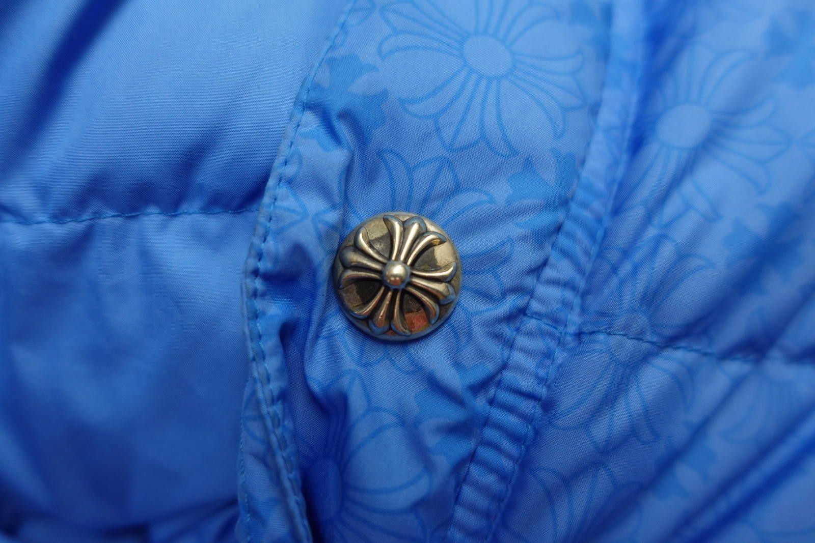 Chrome Hearts Chrome Heart Plus Pattern Puffer Jacket in Blue Size US XL / EU 56 / 4 - 8 Thumbnail