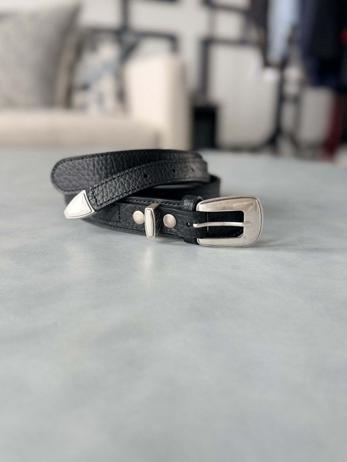 Lemaire Lemaire 3cm Full-Grain Leather Belt Black Size EU 90 Size ONE SIZE - 2 Thumbnail