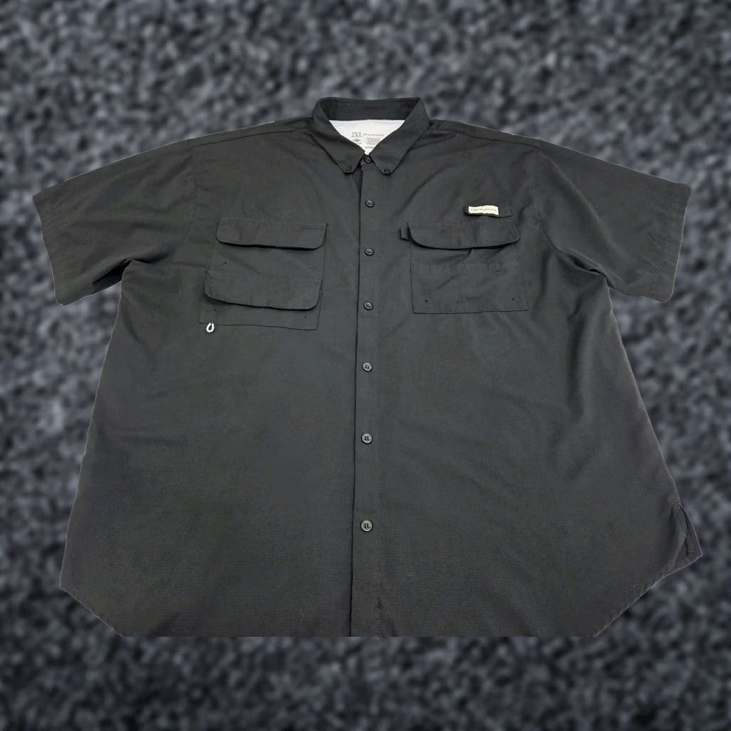 Vintage Bassdash Men's Short Sleeve Button Up Vented Fishing Shirt Black 2XL Shirt Casual Summer Fishing Women's? Size US XXL / EU 58 / 5 - 1 Thumbnail