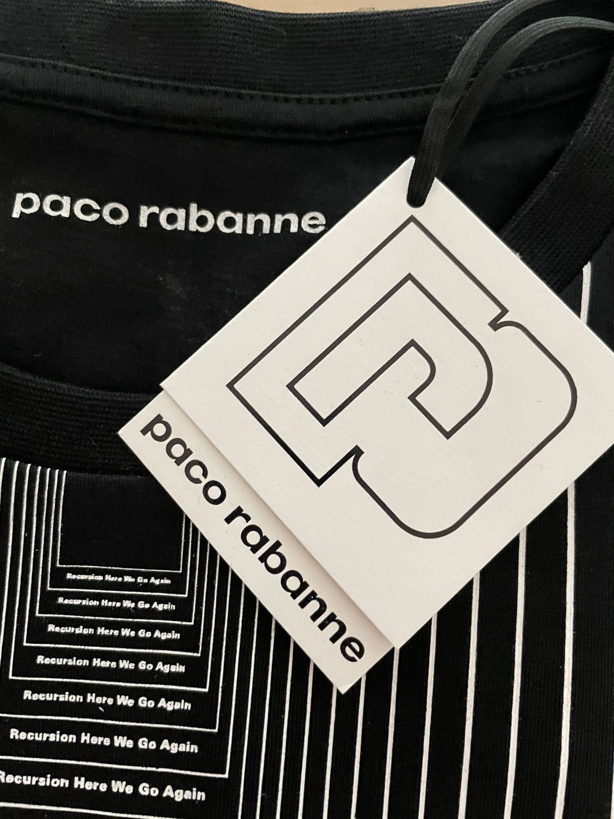 Paco Rabanne Rabanne black T-shirt “recursion here we go again” Size XL / US 12-14 / IT 48-50 - 5 Thumbnail