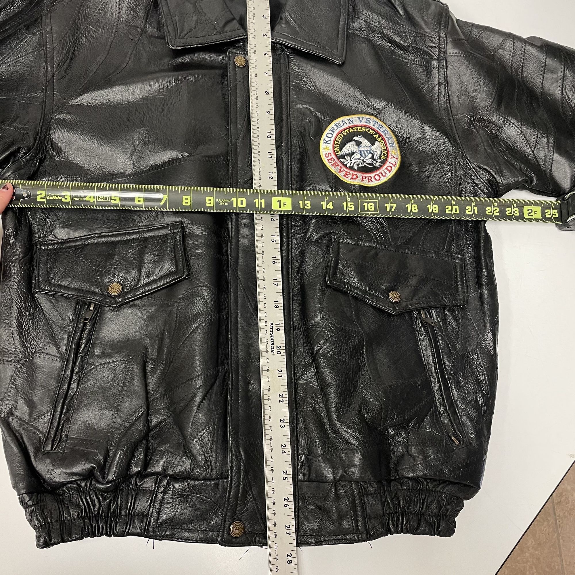 Other Vtg PATCHWORK Leather USA Korean Veteran Bomber Size US S / EU 44-46 / 1 - 7 Thumbnail