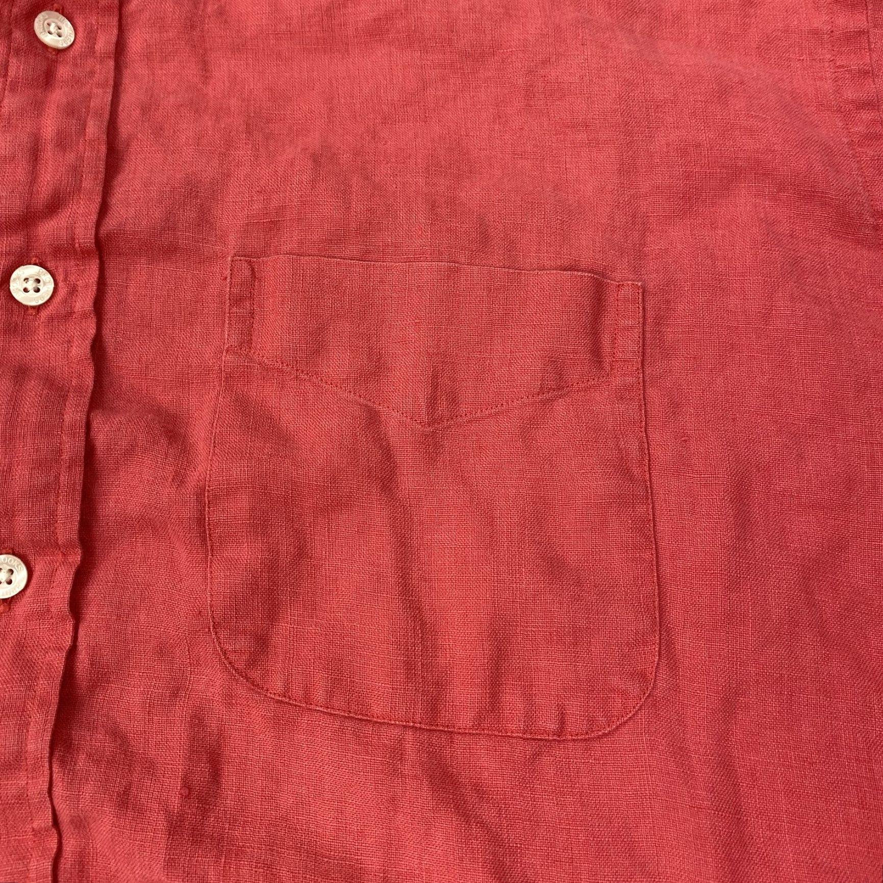 Brooks Brothers Brooks Brothers Men's XL Red Irish Linen Button-Down Shirt Casual Pocket Summer Warm Weather Hong Kong Size US XL / EU 56 / 4 - 2 Thumbnail