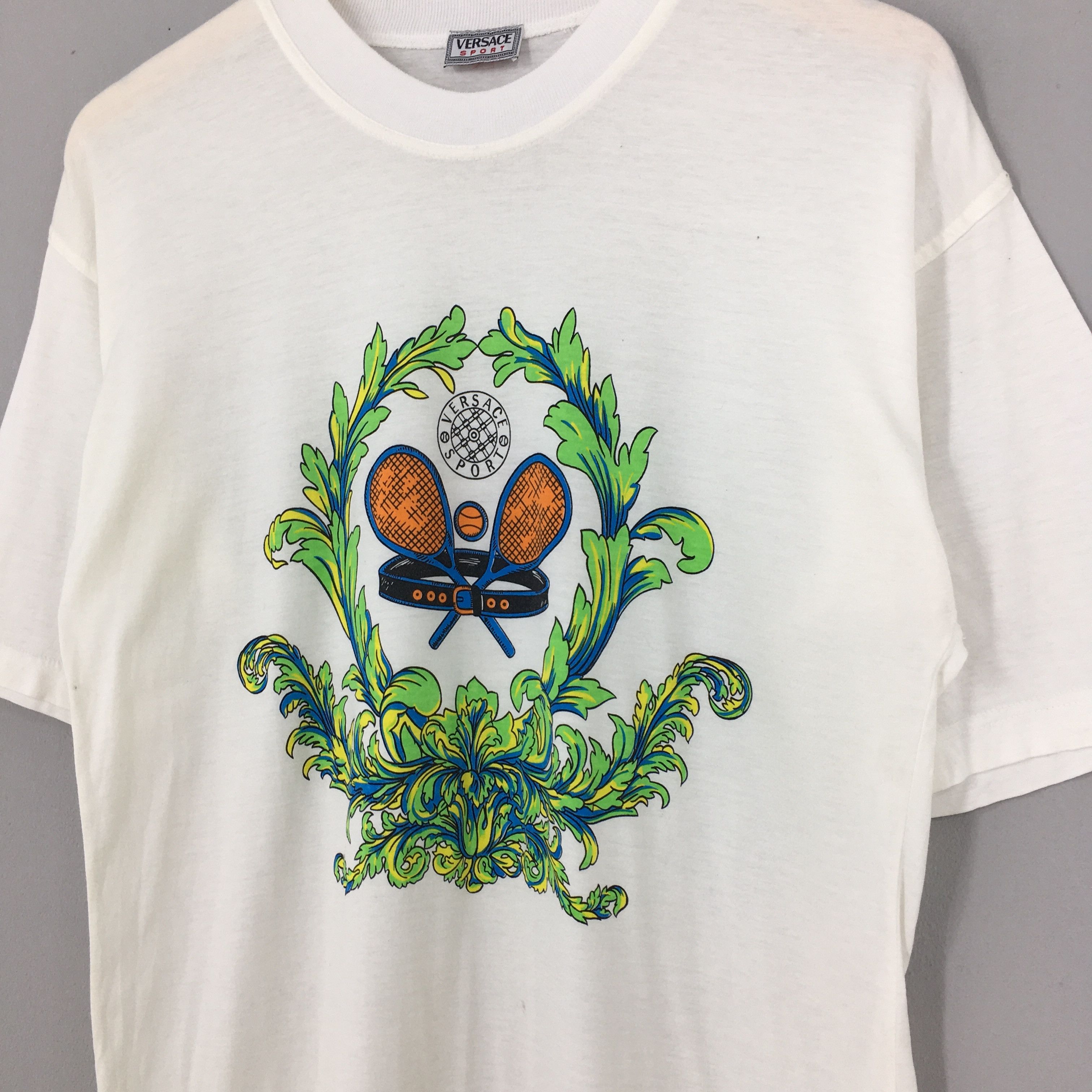Versace × Versace Jeans Couture × Vintage Vintage Versace Sport Tennis White Tshirt Small Size US S / EU 44-46 / 1 - 4 Thumbnail