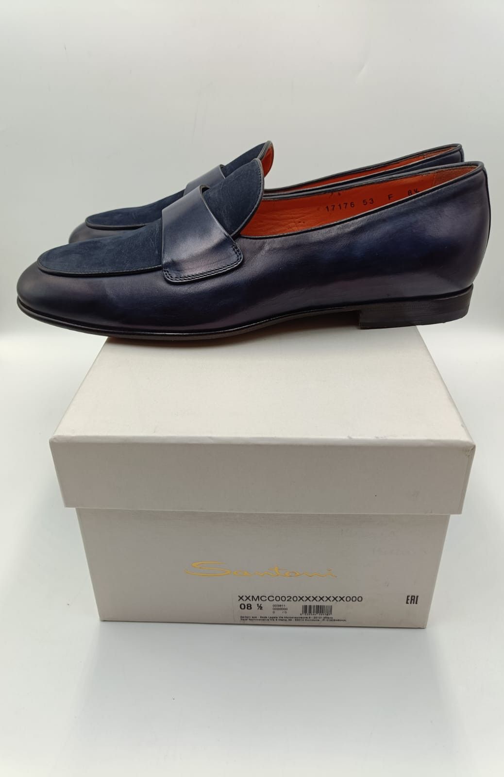 Santoni Santoni Blue Suede & Leather Loafers Size US 9.5 / EU 42-43 - 10 Thumbnail