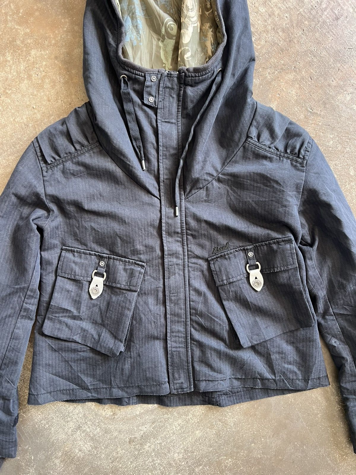 Diesel Vintage Diesel Military Cropped Hoodie Jacket Size US S / EU 44-46 / 1 - 3 Thumbnail