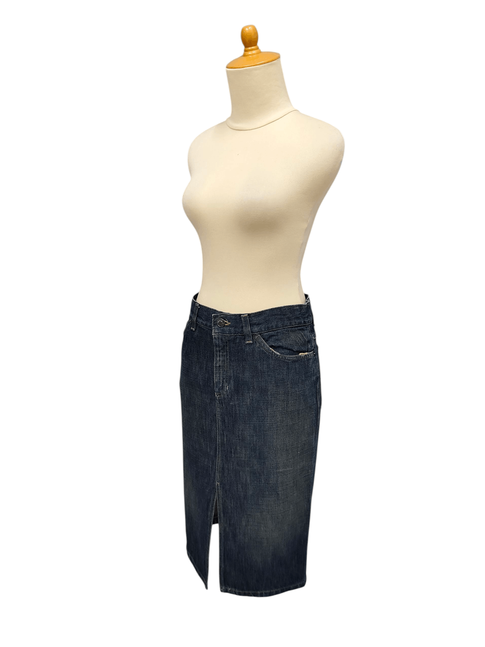 Gucci 00s Gucci- Y2K Embroidered G Back Pocket Denim Skirt Size 30" / US 8 / IT 44 - 2 Thumbnail