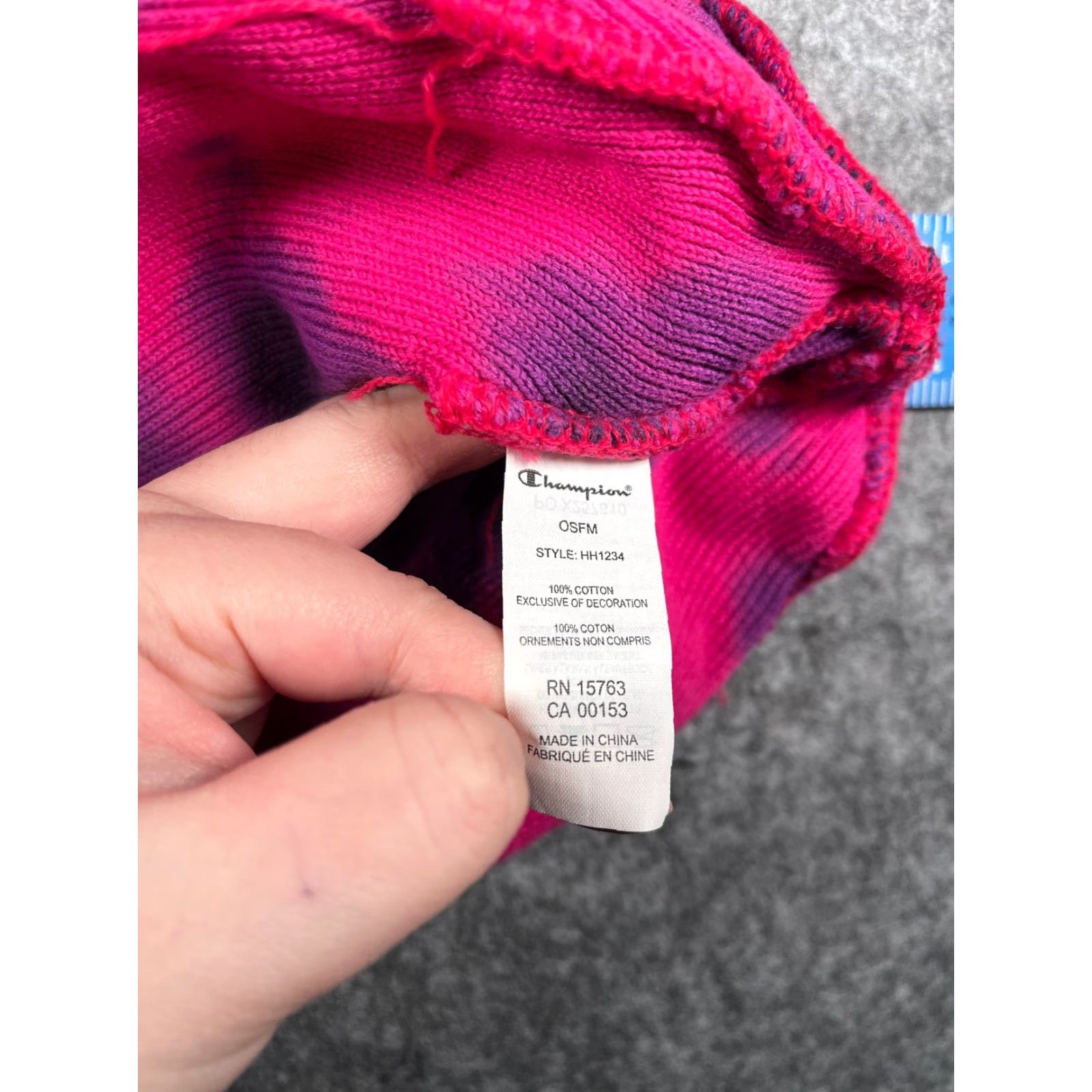 Champion Champion Headwear Beanie Adult One Size Pink Purple Tie Dye Knit Cotton Hat Mens Womens Unisex Winter Ski Cap Size ONE SIZE - 7 Thumbnail