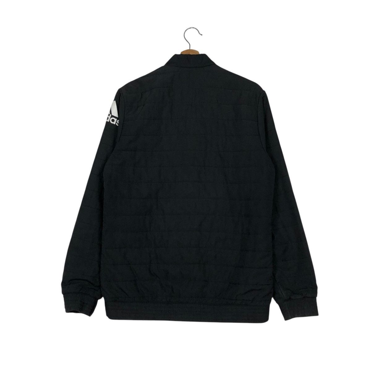 Adidas 🔥VINTAGE BOMBER JACKET ADIDAS ALL BLACK BIG LOGO Size US L / EU 52-54 / 3 - 10 Thumbnail