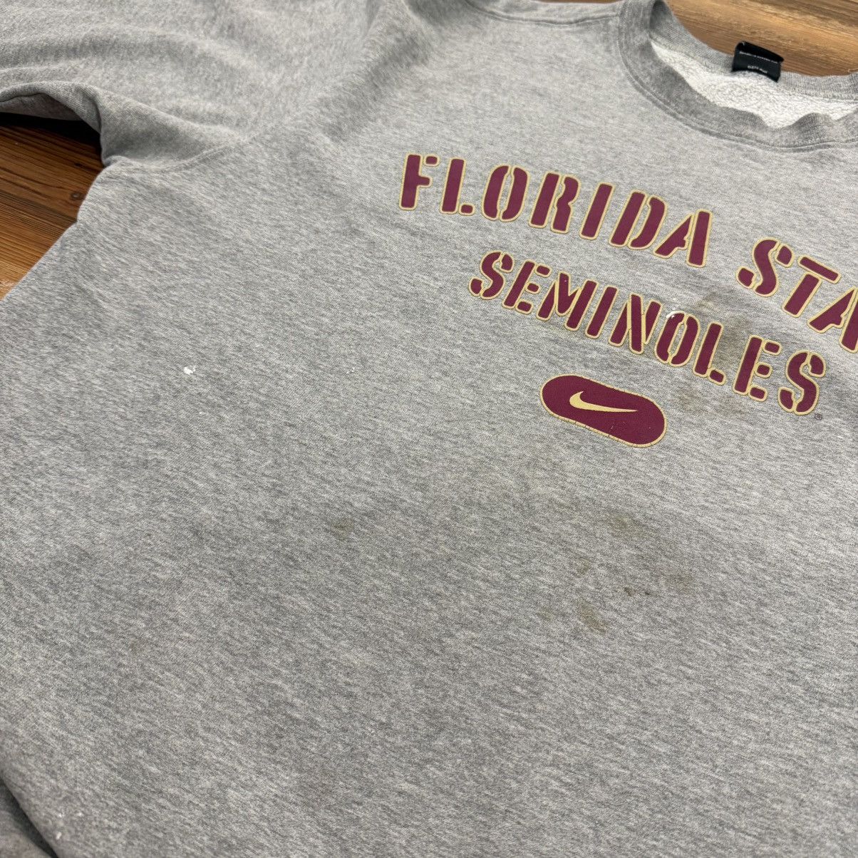 Nike Vintage Grey Florida State Nike Center Swoosh Crewneck Size US XL / EU 56 / 4 - 3 Thumbnail