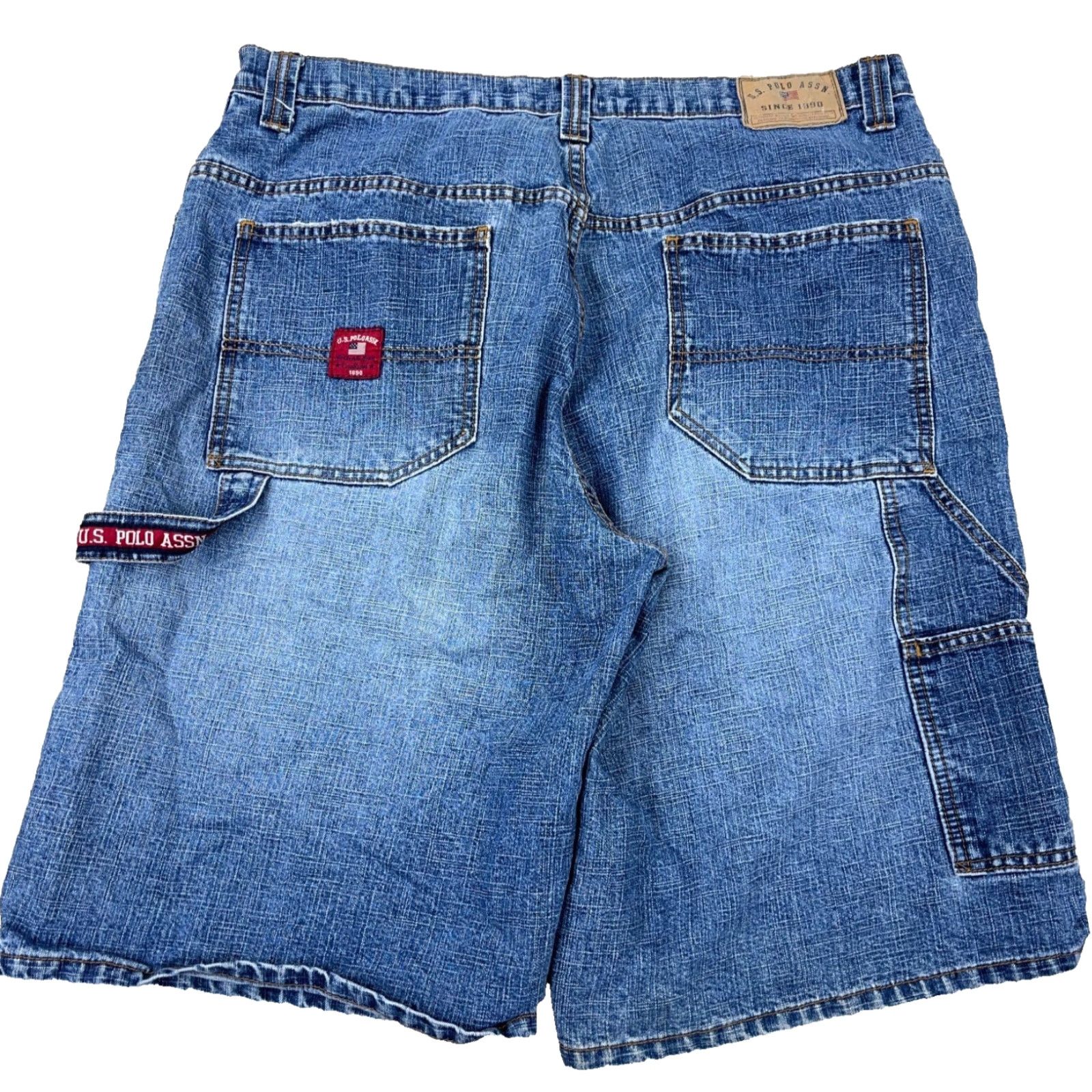 Vintage Vintage US Polo Assn Shorts Men 38 Bermuda Denim Blue 90s Grunge Hip Hop Hipster Rockabilly Classic 5-Pocket Relaxed Baggy Casual Travel Workwear Mens Size US M / EU 48-50 / 2 - 2 Thumbnail
