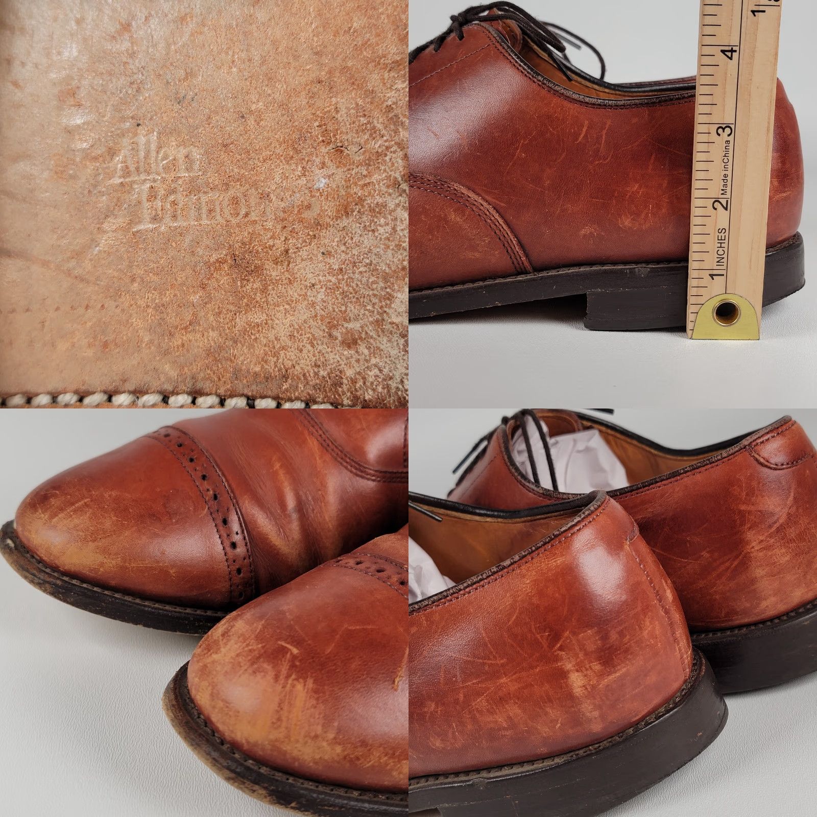 Allen Edmonds Allen Edmonds Byron Cap Toe Oxford Dress Shoes Brown US Size 10 D Men Leather Shoes Size ONE SIZE - 8 Thumbnail