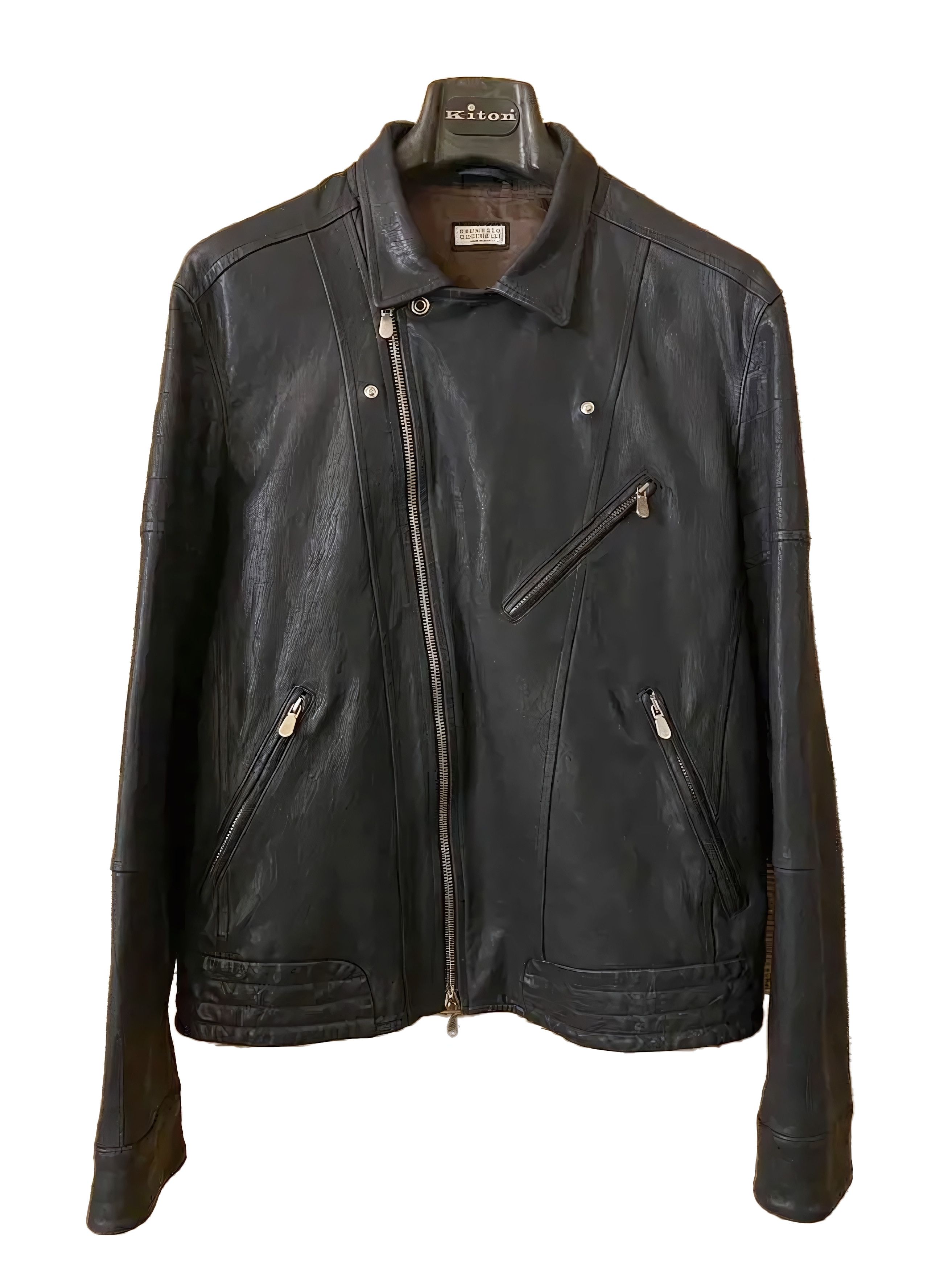 BRUNELLO CUCINELLI LEATHER BIKER JACKET
