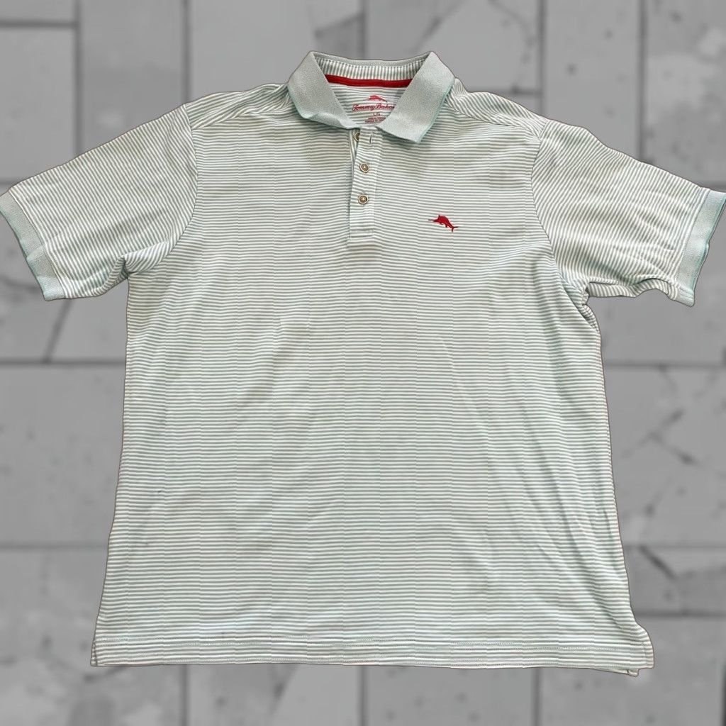 Tommy Bahama Tommy Bahama Polo Shirt Striped Light Blue Mens Size L Regular Shirt Polo Men Blue L Size US L / EU 52-54 / 3 - 1 Thumbnail