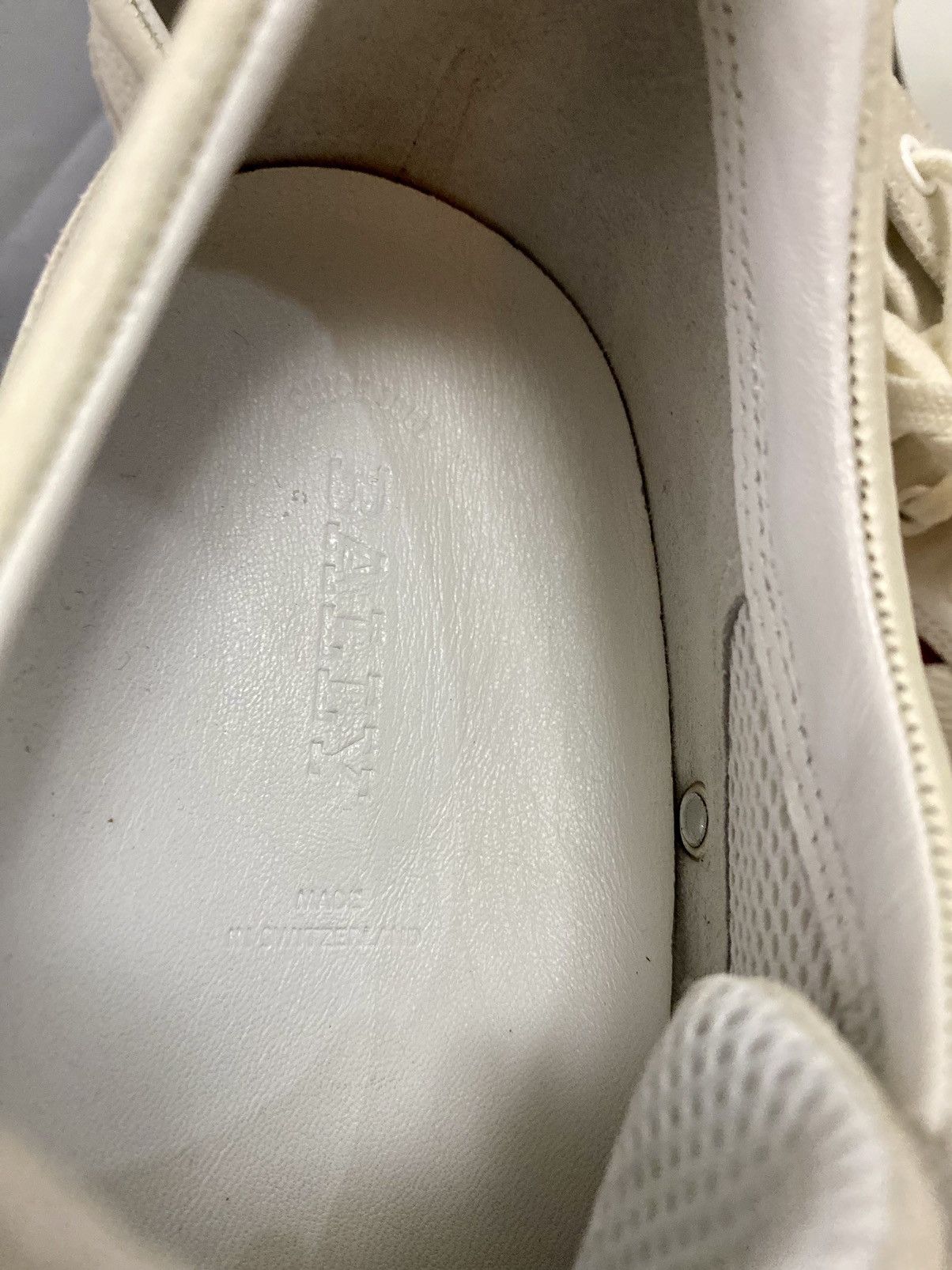 Bally Bally White/Cement Leather/Suede Stripe Nate Sneaker 12 NIB Size US 12 / EU 45 - 2 Thumbnail