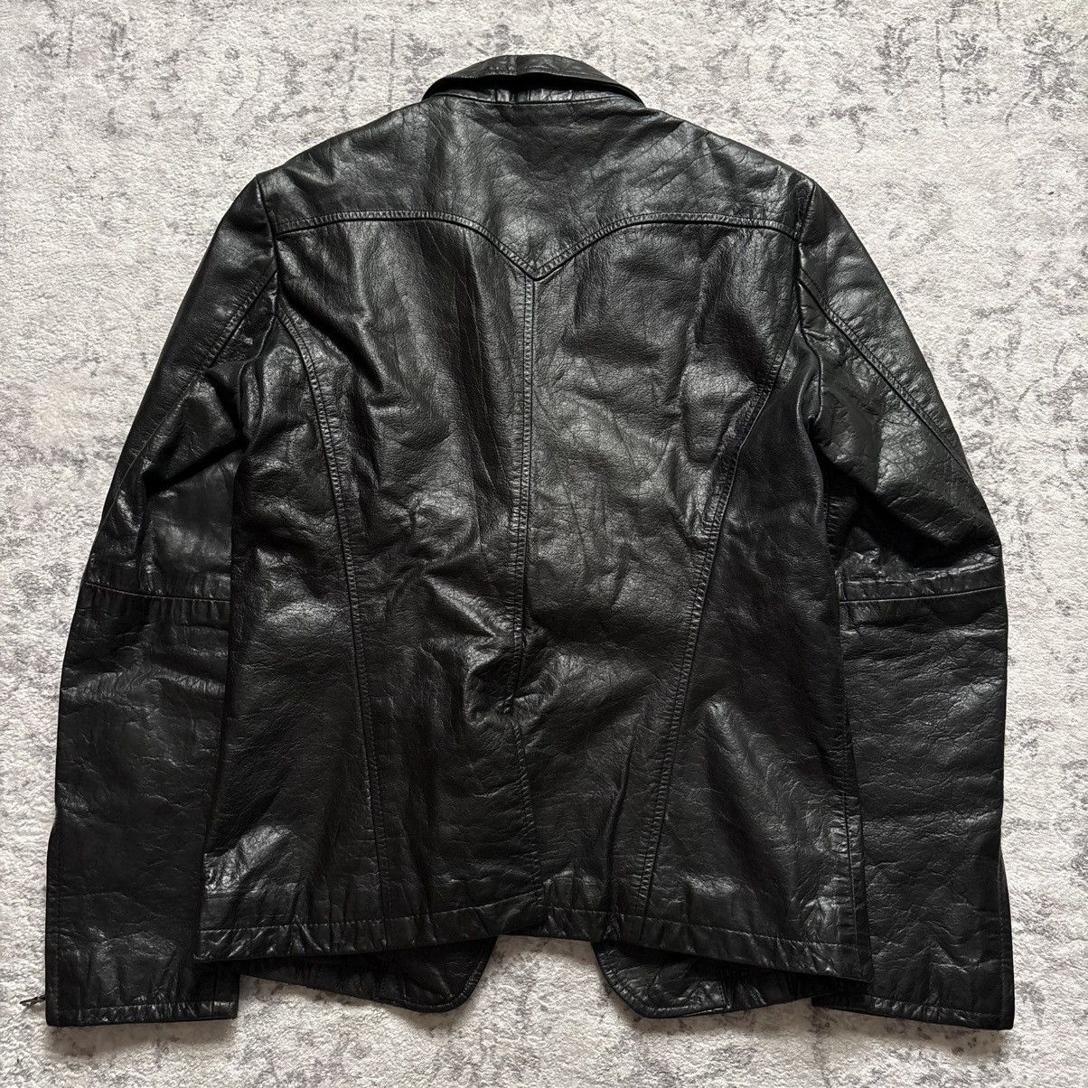 Tornado Mart Tornado Mart Leather Blazer Suit Jacket Black | Size L Size 44R - 5 Thumbnail
