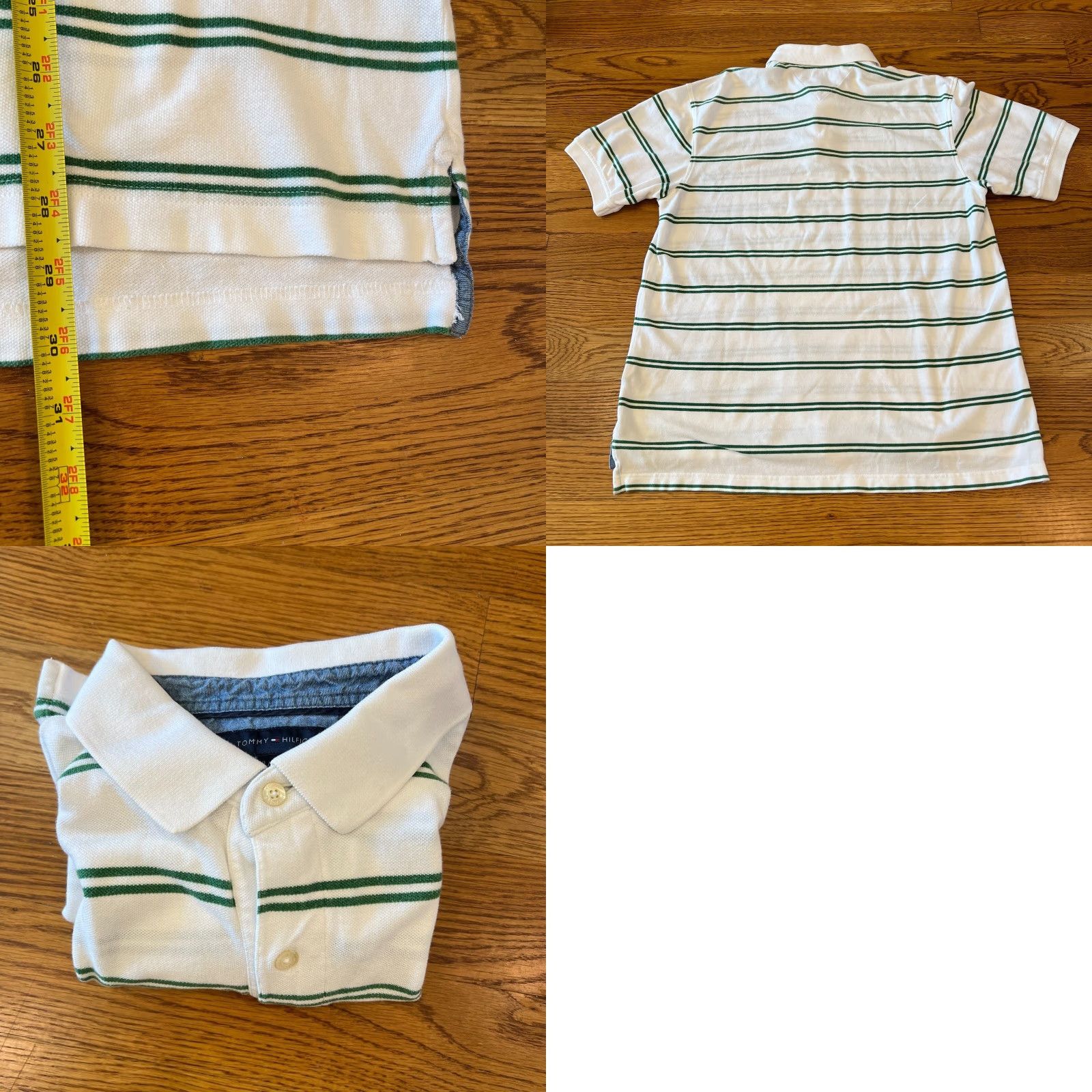 Tommy Hilfiger VINTAGE Tommy Hilfiger Polo Shirt Men XL Short Sleeve Striped White Green Knit Logo Casual Size US XL / EU 56 / 4 - 8 Thumbnail