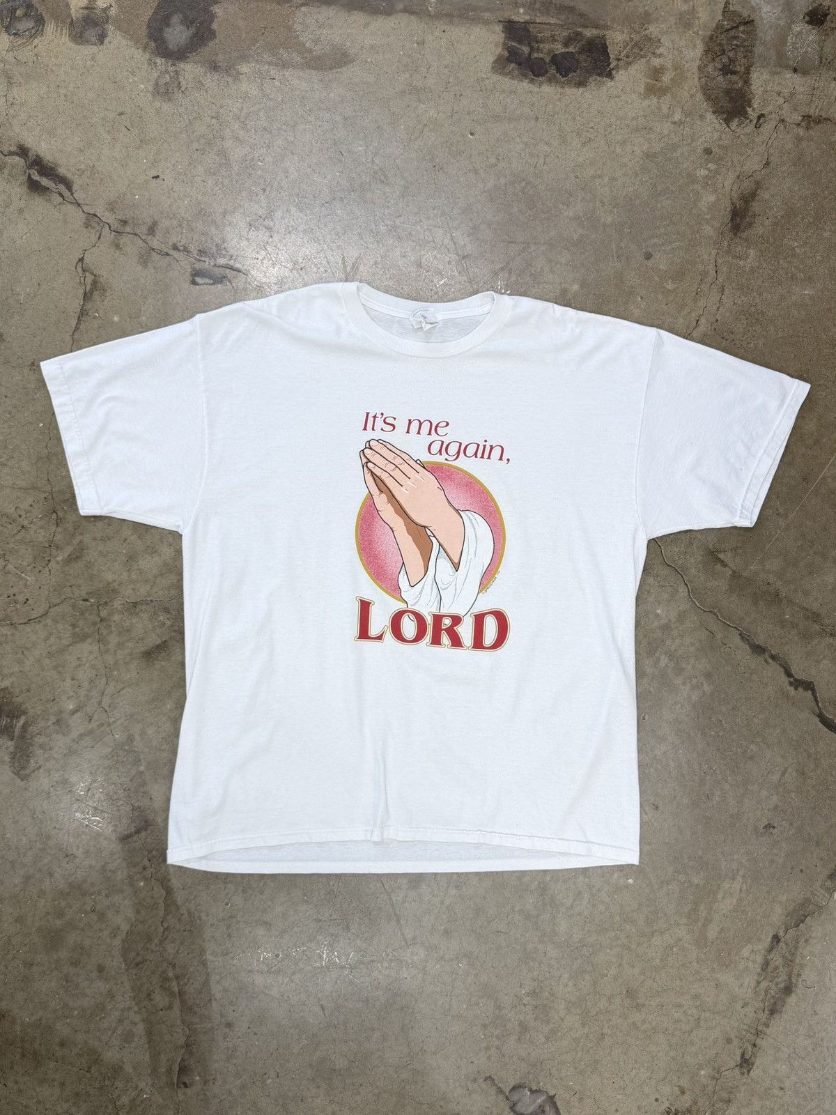 Vintage Vintage It's Me Again Prayer Hands Religious Jesus Tee XXL Size US XXL / EU 58 / 5 - 2 Thumbnail